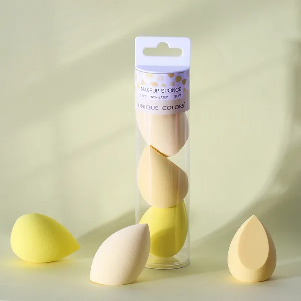 Yellow makeup sponge for blending foundation