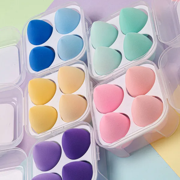 Close-up of vegan beauty blender sponges