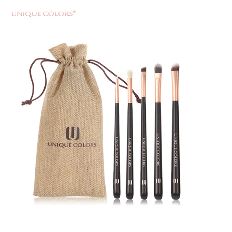 Elegant Eye Brush Set with Wooden Handles