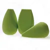 Green tear dual-cut beauty sponge for makeup application