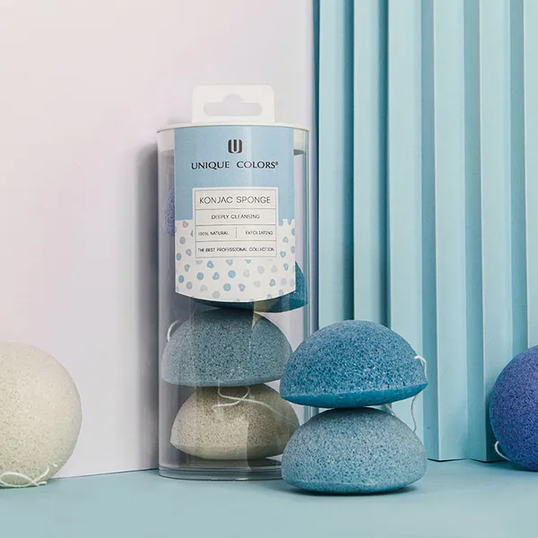 Natural Konjac Sponge showing texture and softness