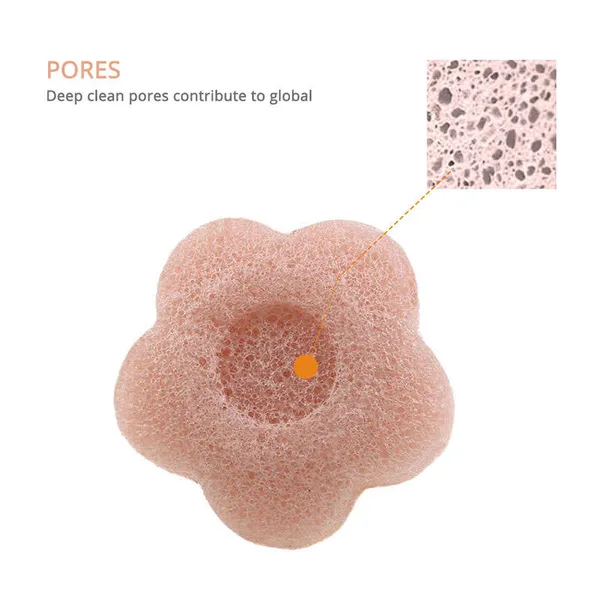 Detailed view of the blossom shaped konjac sponge