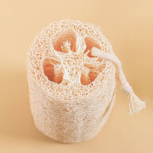 Natural loofah sponge showcasing its biodegradable qualities