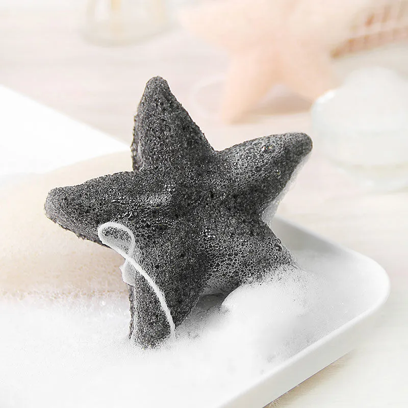 Star-shaped konjac sponge for gentle makeup removal